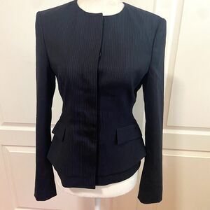 NEW Hugo Boss Jasyma Blazer Navy Blue Striped Size 2